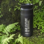 Kew 'Our Future is Botanic' 350ml Ocean Bottle Brew Flask, Black - Lifestyle Image