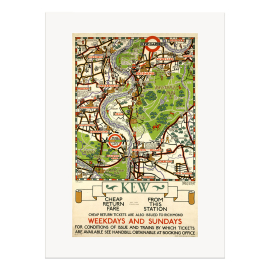 Kew Gardens Map by Herry Perry TFL A4 Print