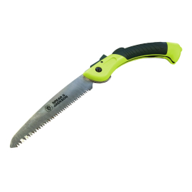 Image of the Folding Pruning Saw with plastic handle and stainless steel blade