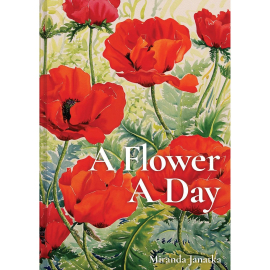 Front cover of the book showing a close up illustration of red poppies