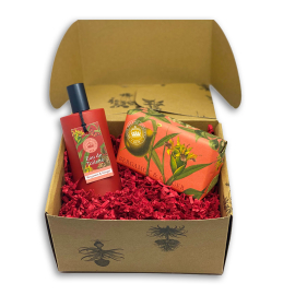 Bergamot and Ginger Eau de Toilette and Soap in Kew gift box with red shred