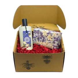 Bluebell and Jasmine Eau de Toilette and Soap in Kew gift box with red shred.