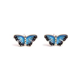 Butterfly Stud Earrings, Blue