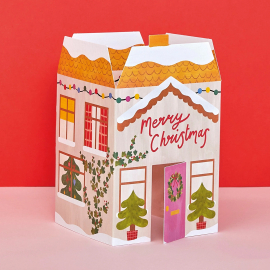 3D fold-out Christmas House Christmas Card
