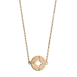 Gold Plated Compass Necklace