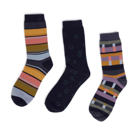Men's Dillon Organic Cotton Socks, Pack of Three