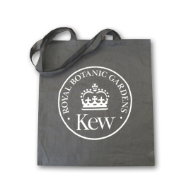 Cotton Tote Bag in grey with Kew Logo roundel on the front