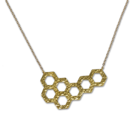 Kew Honeycomb Necklace in gold from Just Trade