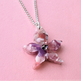 Kew x Tatty Devine Orchid Necklace in Recycled Acrylic