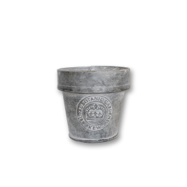 Kew zinc small pot with Kew crest