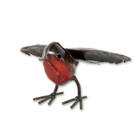 Metal Robin with Open Wings