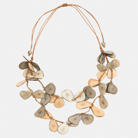 Natural Seeds Statement Necklace, Neutral Mix, from Pretty Pink