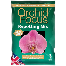 Image of the front face of the Orchid Focus Repotting Mix 3L bag