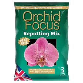 Image of the front face of the Orchid Focus Repotting Mix 3L bag