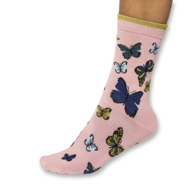 Organic Cotton Butterfly Socks, Pink