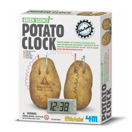 Green science potato clock box featuring potato clock image. 