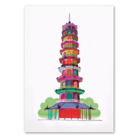 The Pagoda at Kew 'I drew this' A4 Print