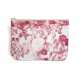 Kew Rose Pink Pouch, Blue Lined