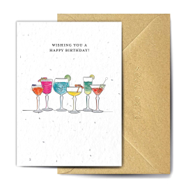 Shaken Stirred Mixed and Poured Happy Birthday Seed Card