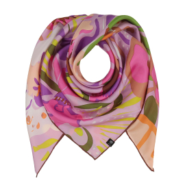 Orchid Silk Scarf Square, Pink