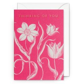 Thinking of You Pink Blooms Greeting Card