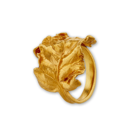 Wrapped Chard Leaf Gold Ring