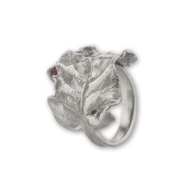 Wrapped Chard Leaf Silver Ring