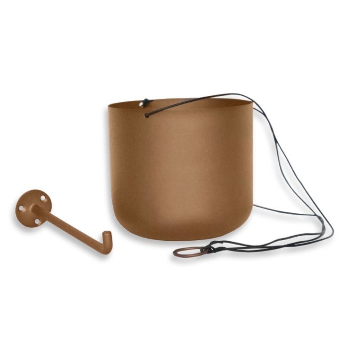 Kew Hanging Planter Matt Copper, 17cm