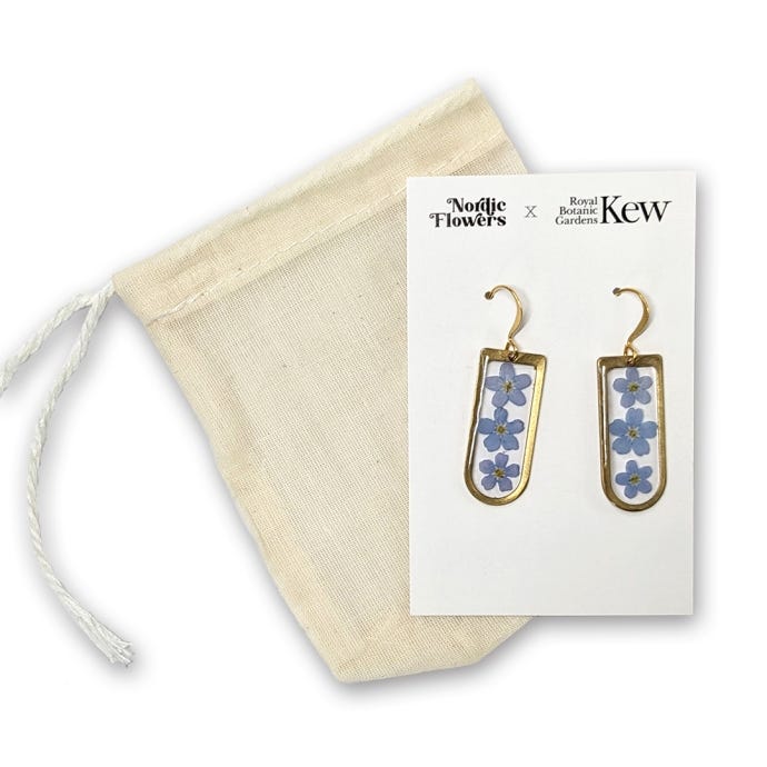 Kew x Nordic Flowers Earrings, Framed Triple Flower
