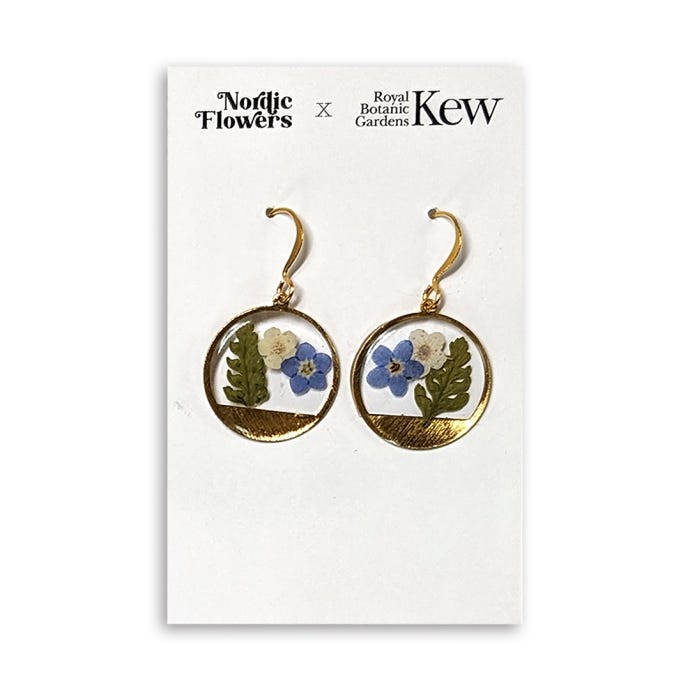 Kew x Nordic Flowers Earrings, Fern & Blossom