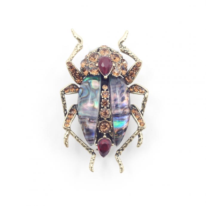 Bejewelled Bug Brooch