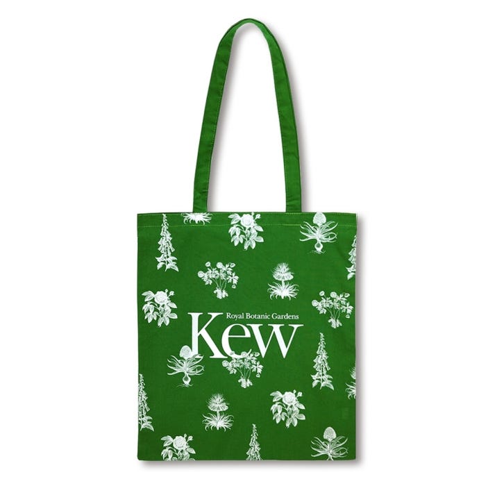 Kew Natural Floral Cotton Bag, Green