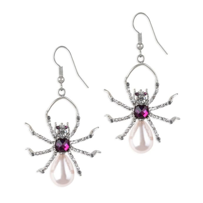 Pearl Spider Drop Earrings