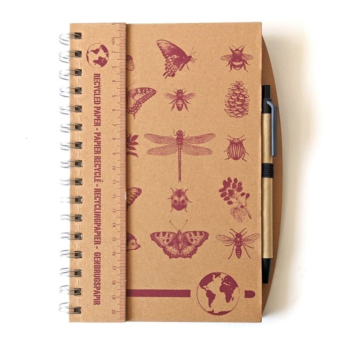 A5 Botanical Notebook with Pen, front view