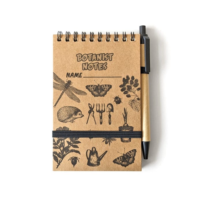 Botanist Notes Recycled Notebook with Pen
