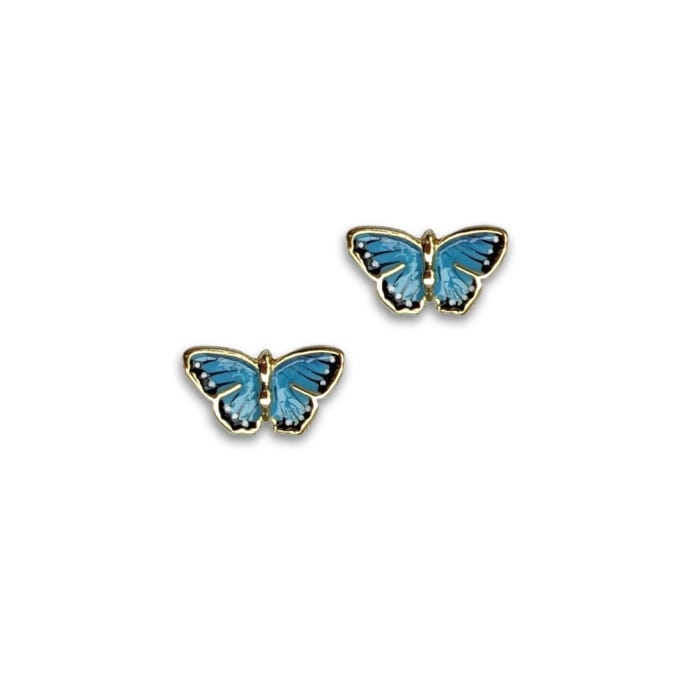 Kew x Bill Skinner Butterfly Stud Earrings, Blue