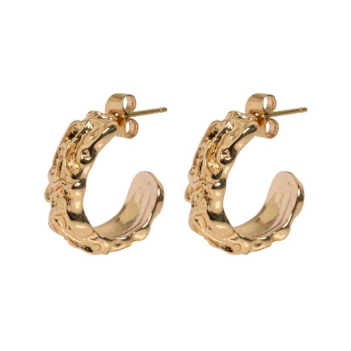 Chunky Organic Texture Hoop Earrings