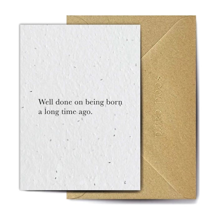 Congratulations old person seed card