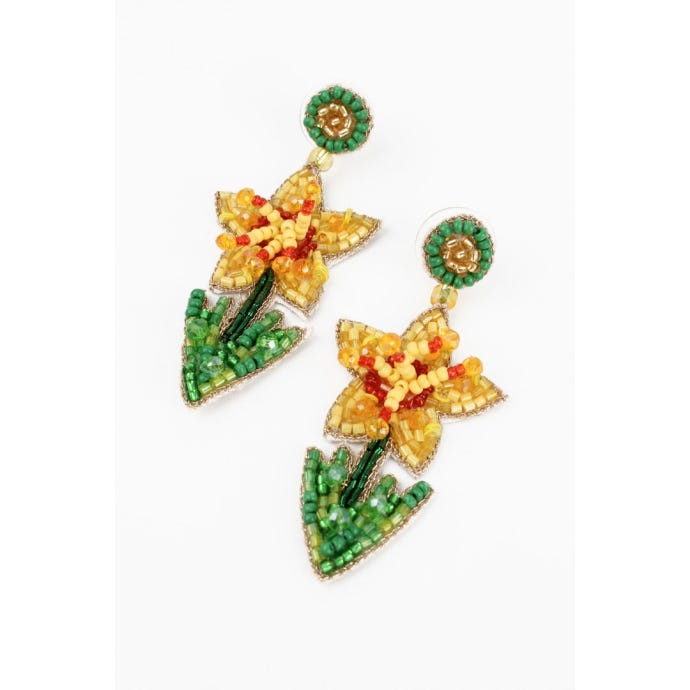 Daffodil Beaded Earrings