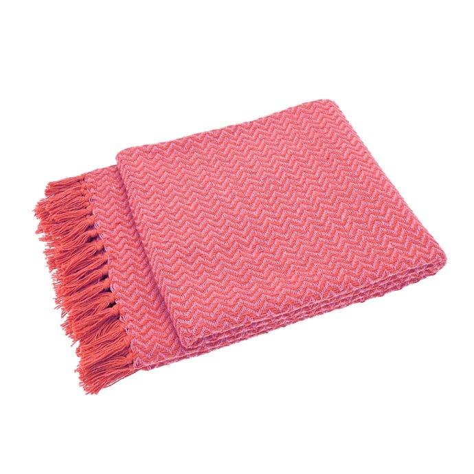 Festival Recycled Cotton Throw, Pink & Orange