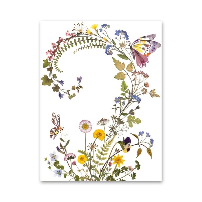 Floral Swirl Greeting Card