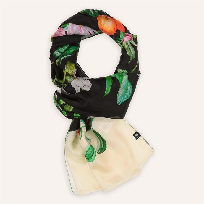 Jungle Print Caviar Oversized Silk Scarf
