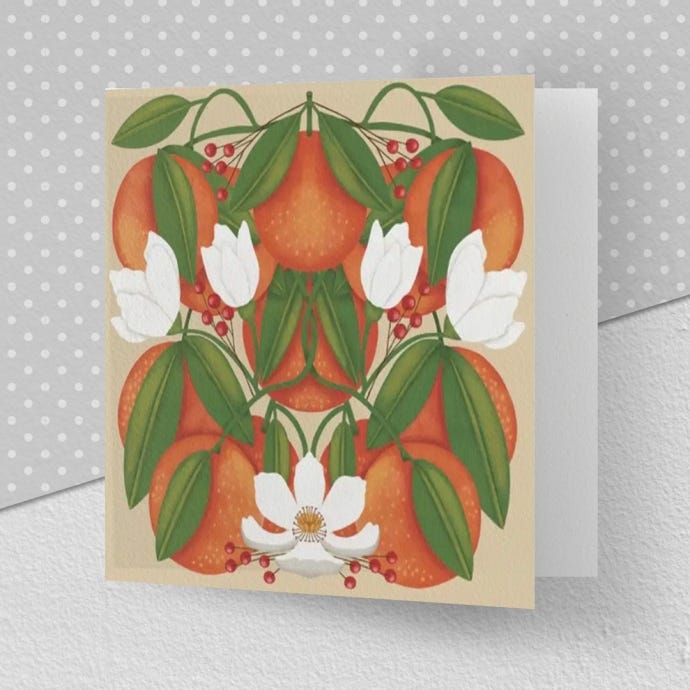 Herbarium Orange Blossom Greeting Card