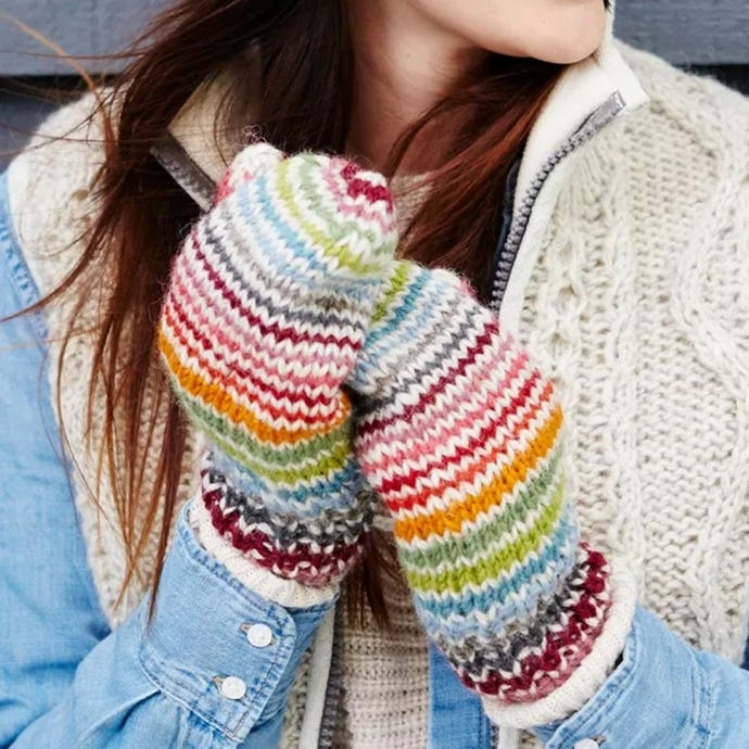 Hoxton Stripe Wool Mittens
