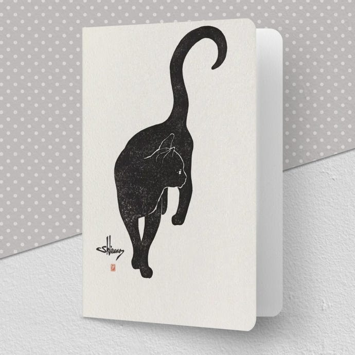 Japanese Cat Greeting Card
