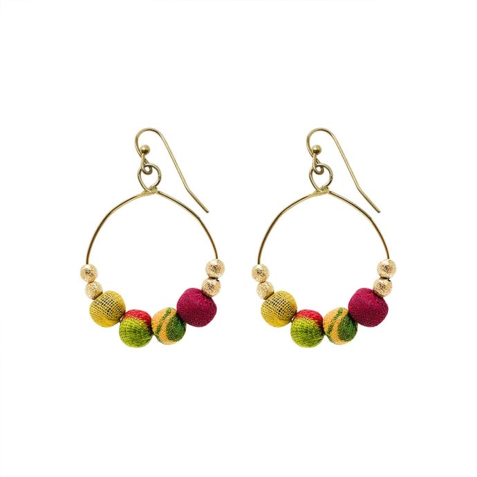 Kantha Petite Gilded Hoop Earrings