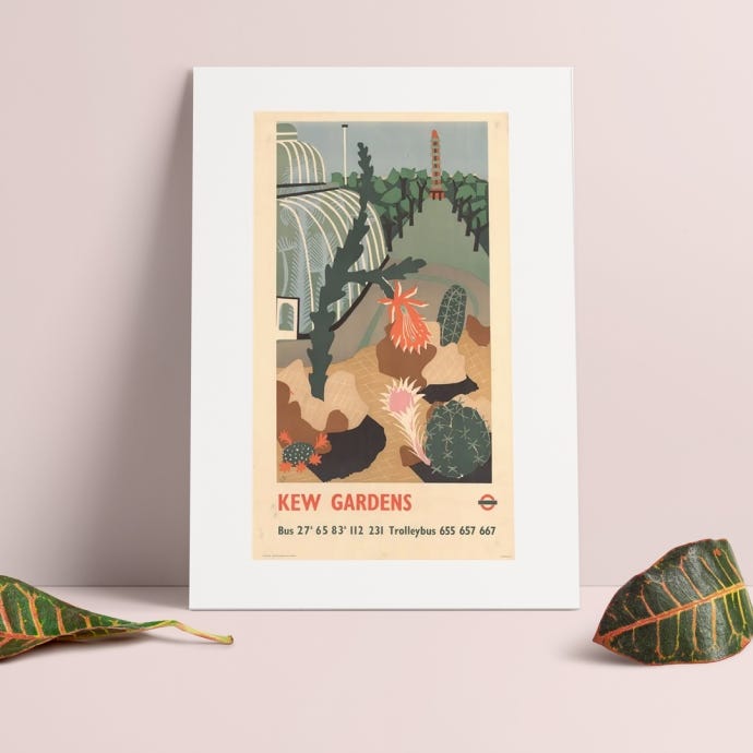 Kew Gardens by Edward Bawden TFL A4 Print