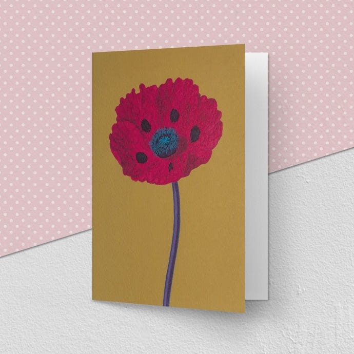 Kew Soul Bright Poppy Greeting Card