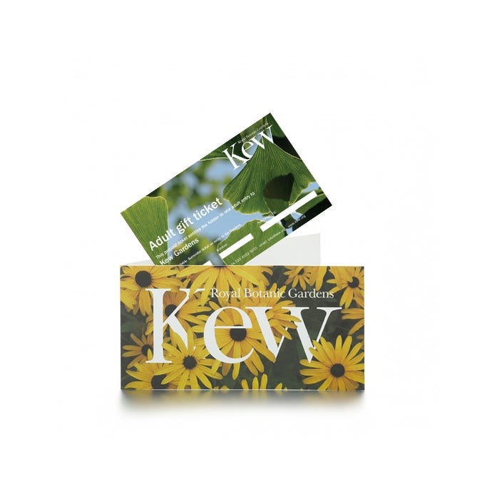 Kew adult gift ticket in paper wallet.