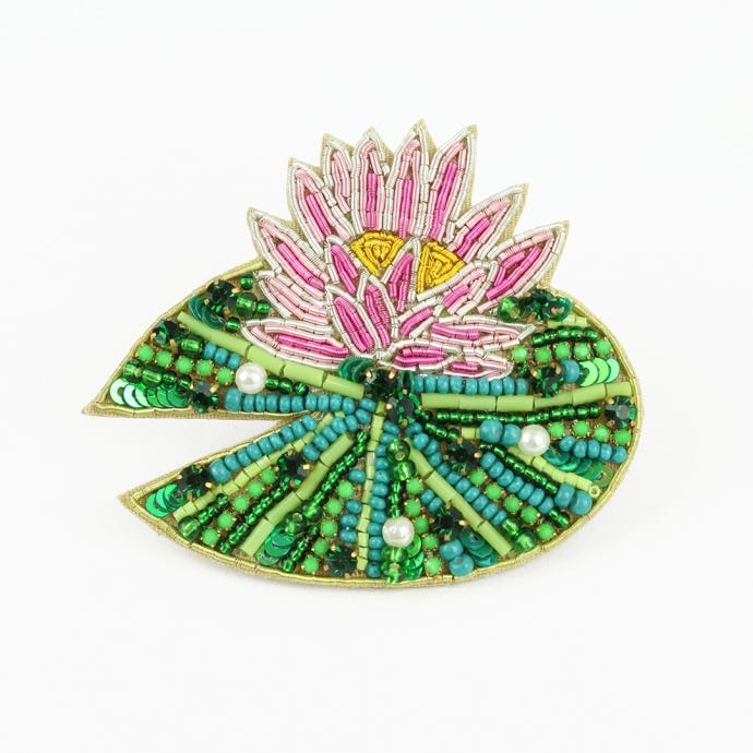 Kew x My Doris Waterlily Beaded Brooch